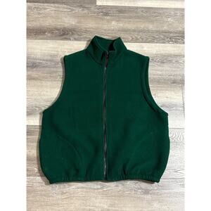 Vintage 90s Auburn Sportswear Green Fleece Vest Made In USA Retro - Men’s Large